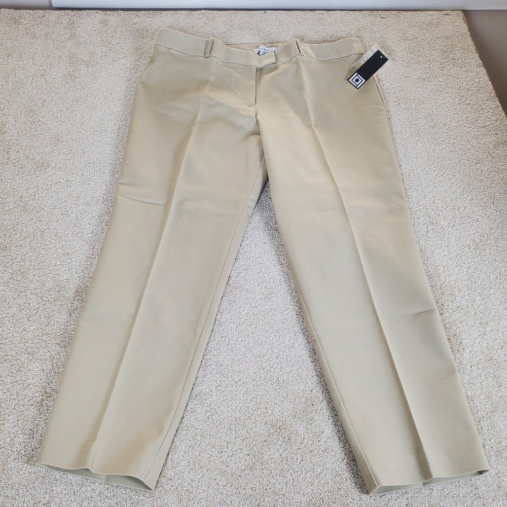 Liz Claiborne Emma Ankle Pants Size 16 SLIM Straight Leg Tan NWTGS - Picture 2 of 15